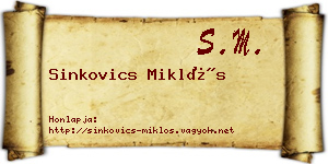 Sinkovics Miklós névjegykártya