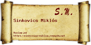Sinkovics Miklós névjegykártya